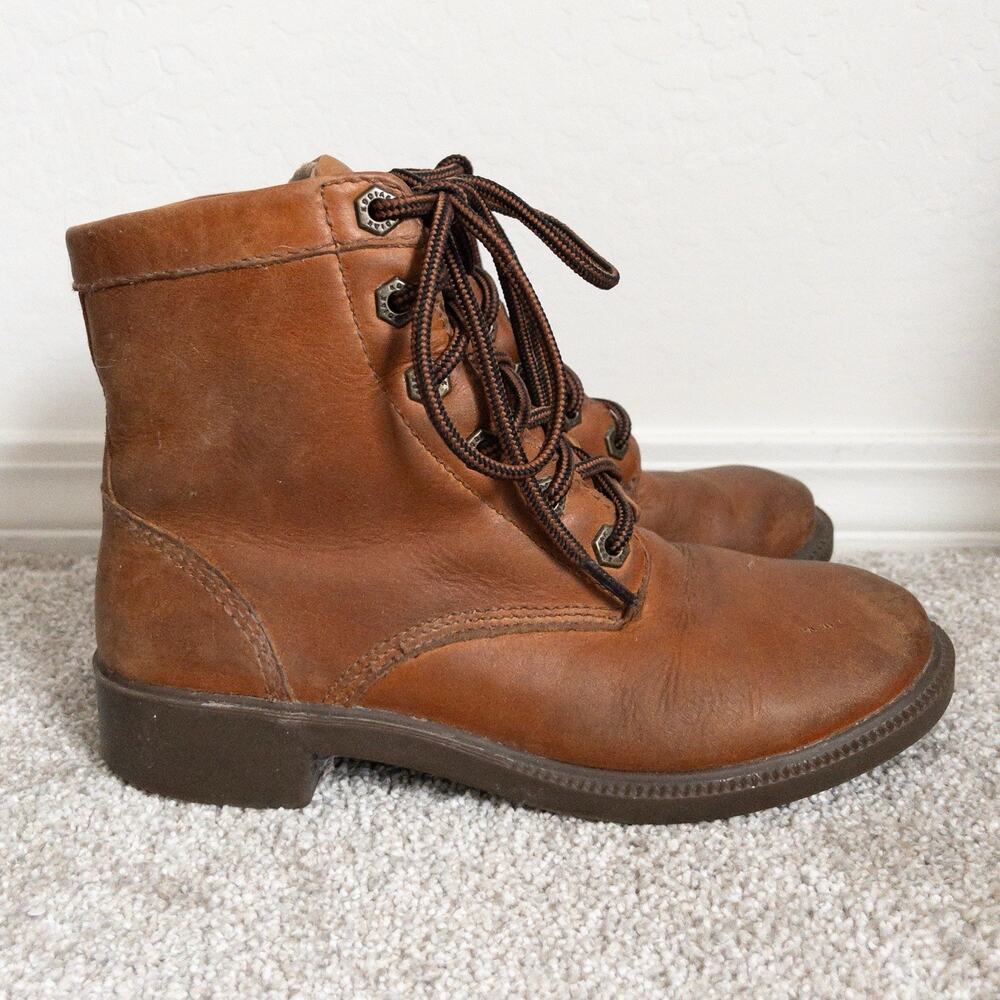 Kodiak Waterproof Leather Combat Boots Caramel Brown Lace Up Women’s 6